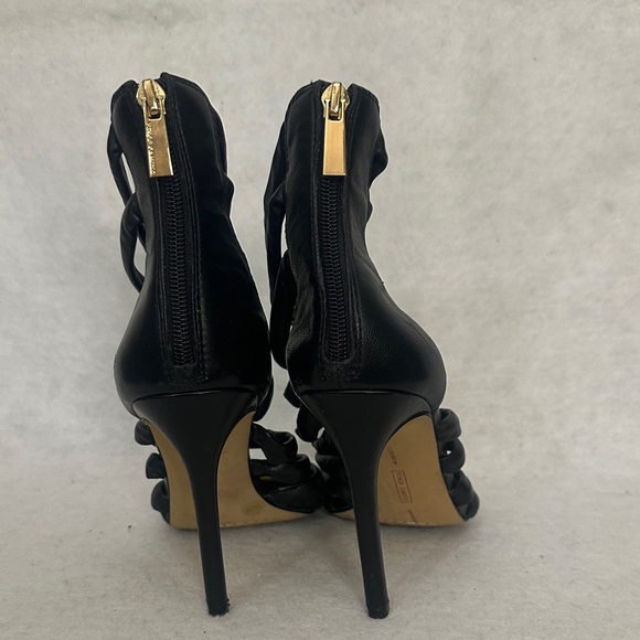 Vince Camuto Black and Gold Caged Heels - Picture 4 of 7